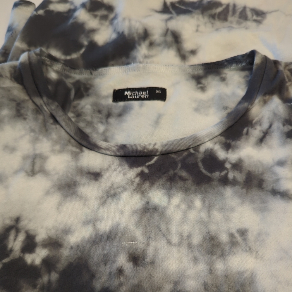 Revolve Michael Lauren Augustus Tie-Dye Midi T-Shirt Dress XS Black Grey EUC - Picture 7 of 9